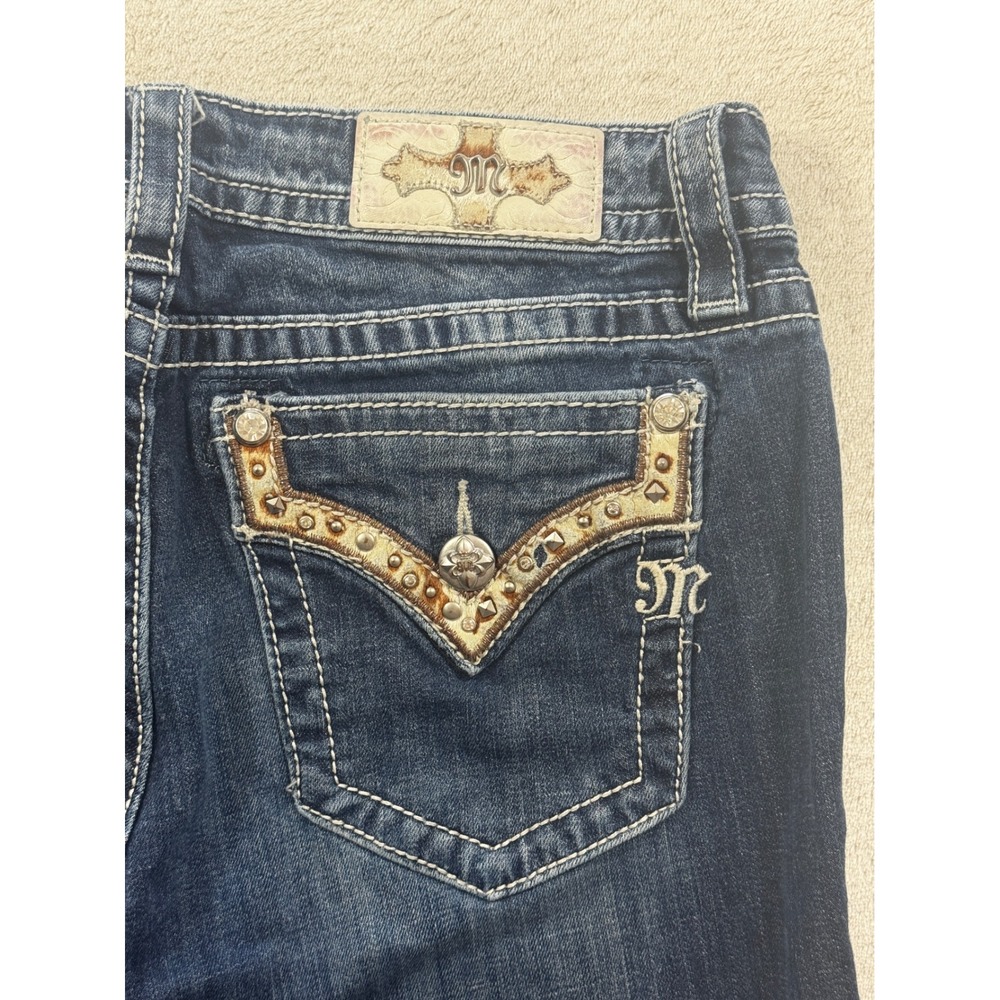 Miss‎ Me Womens Boot Cut Embellished Blue Jeans 31 Meas: 31x28.5
